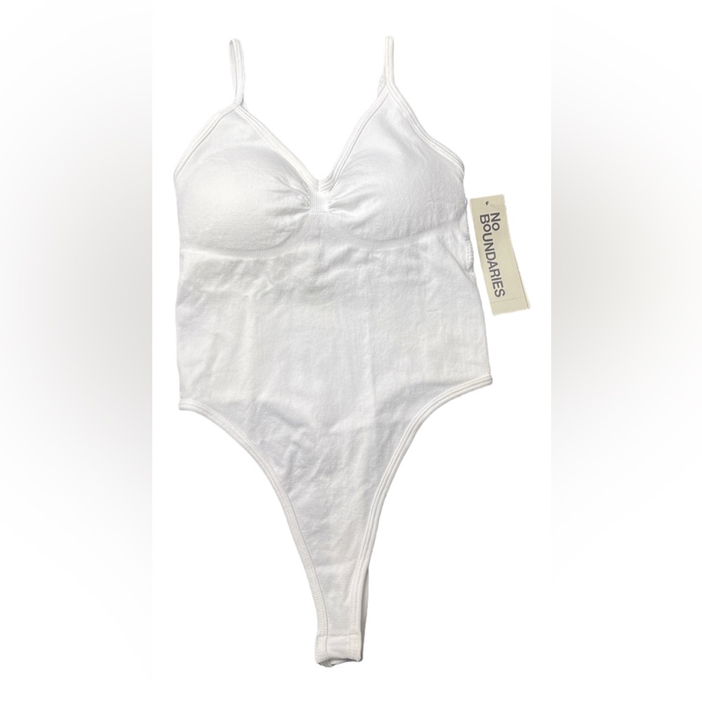 NWT No Boundaries Seamless v-Neck Bodysuit White XS